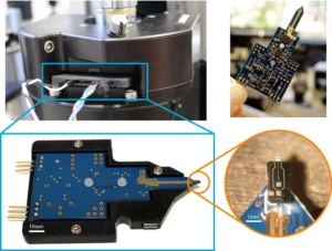 Multimodal atomic force microscopy with optimized higher eigenmode sensitivity using on-chip piezoelectric actuation and sensing